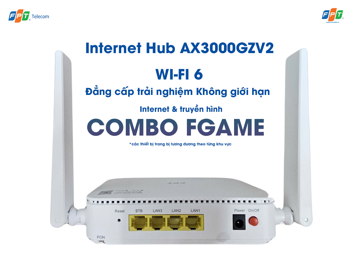 thiết bị wifi 6 Ax3000gzv2 ở gói cước combo fgame của fpt