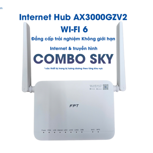 mặt đứng thiết bị wifi 6 ax3000gzv2 ở gói cước combo sky của fpt