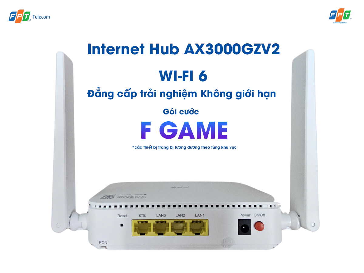 mặt sau thiết bị wifi 6 Ax3000gzv2 ở gói cước internet fgame