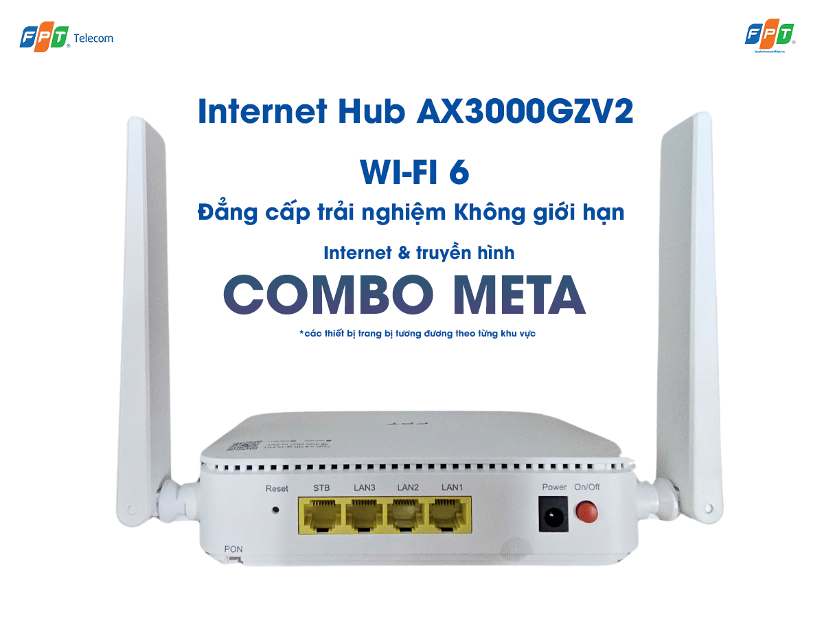 mặt sau thiết bị wifi 6 Ax3000gzv2 ở gói cước combo meta của fpt