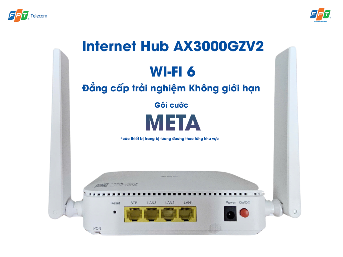 mặt sau thiết bị Ax3000gzv2 ở gói cước internet meta của fpt