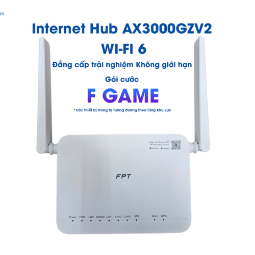 mặt đứng thiết bị wifi 6 Ax3000gzv2 ở gói cước internet fgame