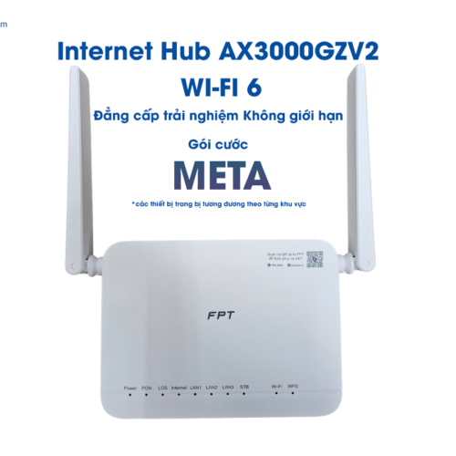 mặt đứng thiết bị Ax3000gzv2 ở gói cước internet meta của fpt