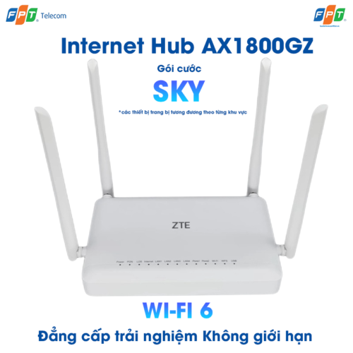 thiết bị wifi 6 ax1800gz ở gói cước internet sky của fpt