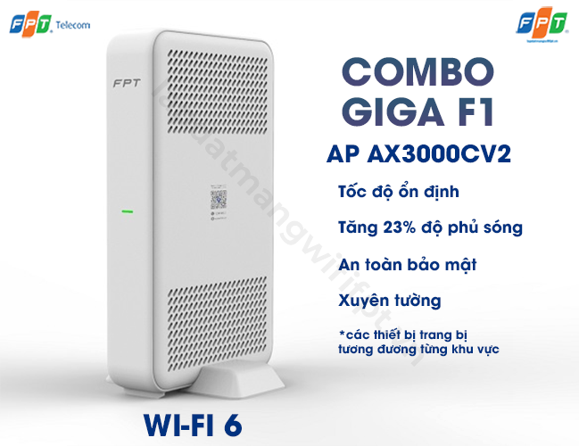 thiết bị wifi 6 ax3000cv2 trong gói cước combo giga f1 của fpt
