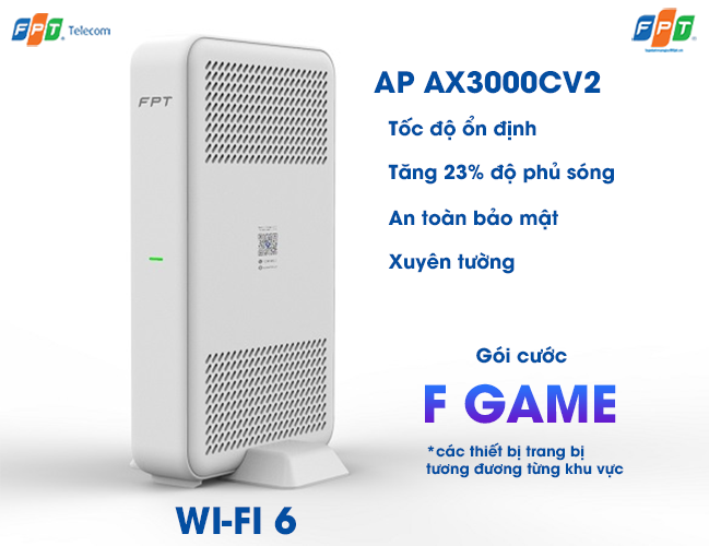 thiết bị wifi 6 Ax3000cv2 ở gói cước internet fgame