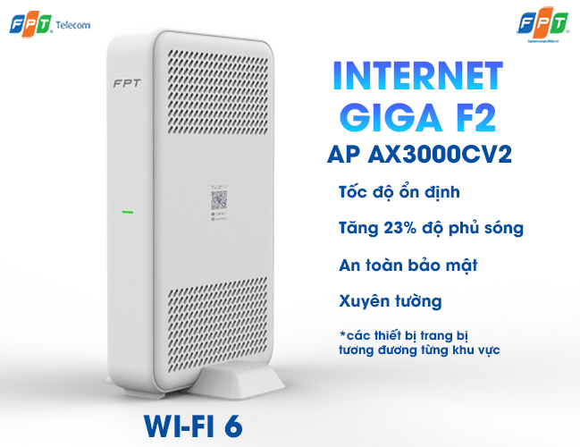 thiết bị wifi 6 ax3000cv2 gói cước internet giga f2