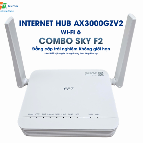 thiết bị modem ax3000gzv2 được trang bị khi đăng ký gói cước combo sky f2 của FPT (* thiết bị được trang bị khác nhau tương đương với từng khu vực)