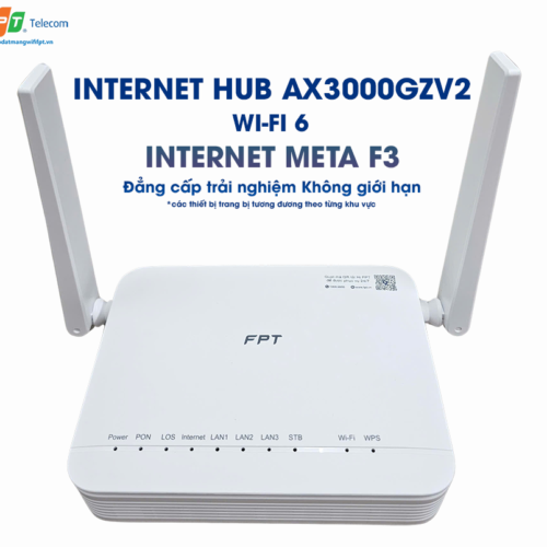 thiết bị wifi 6 ax3000gzv2 trong gói cước internet meta f3 của FPT (* thiết bị trang bị tương đương từng khu vực)