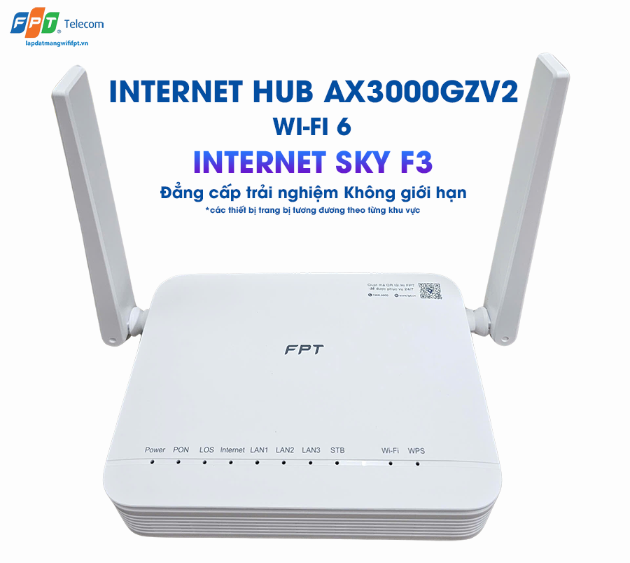 thiết bị wifi 6 ax3000gzv2 trong gói cước internet sky f3 của fpt