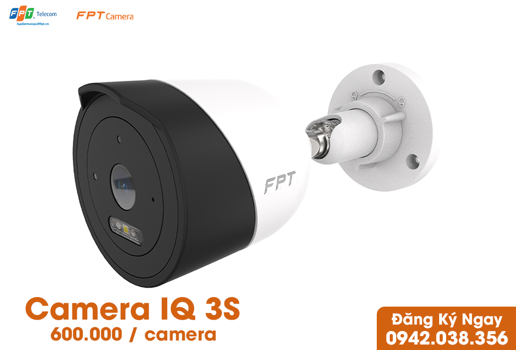 hình ảnh toàn bộ của camera an ninh fpt iq 3s sử dụng cho ngoài trời, kháng nước