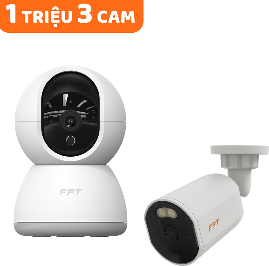 khuyến mãi camera an ninh thông minh FPT chỉ với 1 triệu có ngay 3 cam