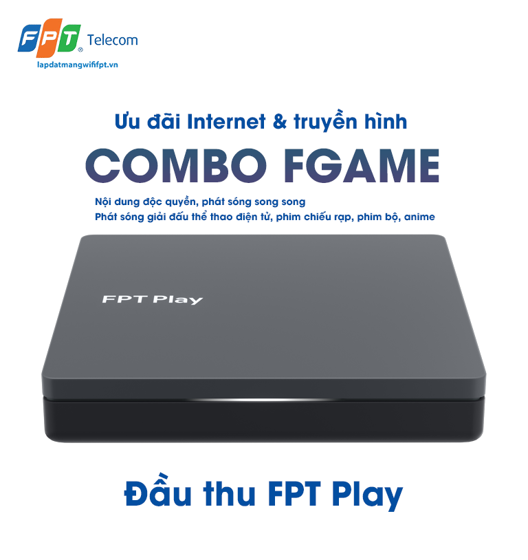 mặt trước đầu thu truyền hình thông minh fpt play ở gói cước combo fgame