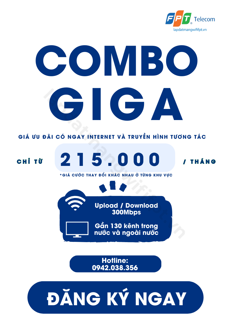 gói combo giga giá ưu đãi chỉ từ 215k / tháng (giá thay đổi ở từng khu vực)