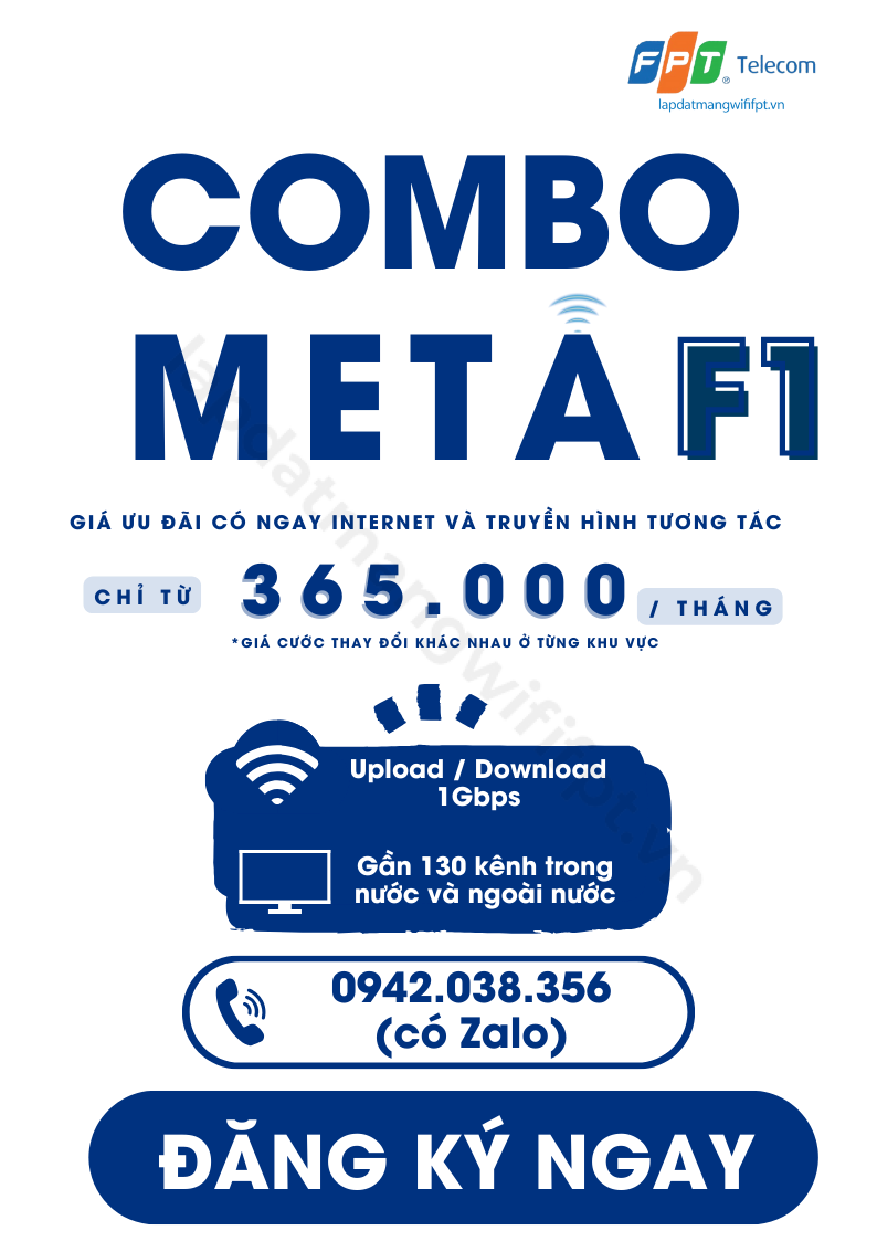 gói combo meta f1 là gói cước gồm internet và truyền hình chỉ từ 365.000 / tháng