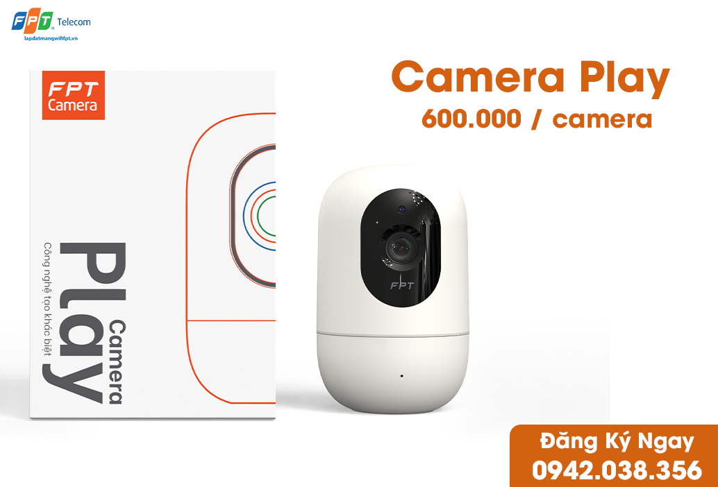 camera iq thông minh của FPT thiết kế gọn nhẹ, để bàn, đàm thoại 2 chiều, xoay ngang