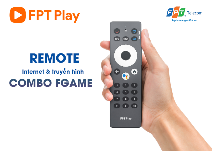 remote điều khiển fpt play ở gói cước combo fgame