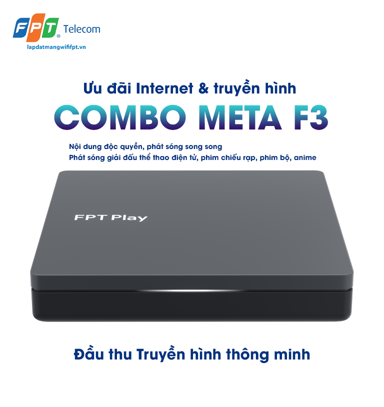 trang bị đầu thu truyền hình cho gói combo meta f3