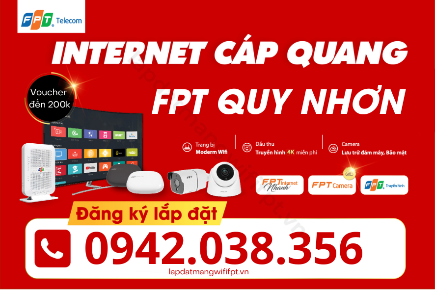 liên hệ đăng ký lắp đặt internet cáp quang FPT tại Quy Nhơn, số điện thoại 0942 038 356